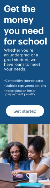 Clickable ad for Sallie Mae for financing for school